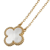 K18YG イエローゴールド シェル クローバー モチーフ ペンダントネックレス レディース 【中古】